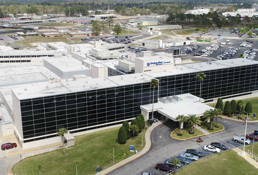 Singing River Hospital commerical roofing project