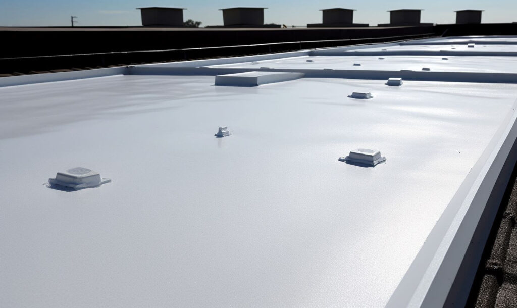 Recycled sbs roof on commercial facility.