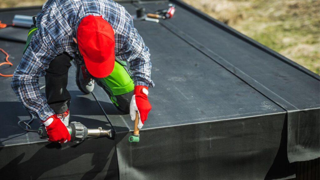 Flat roofing installed by professional crew